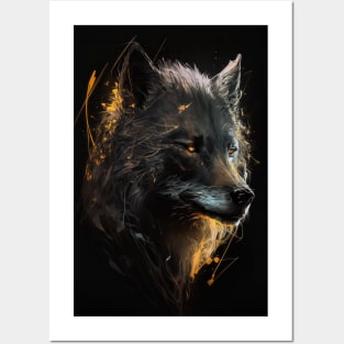 Wolf Portrait Animal Nature Wildlife Dark Painting Wild Spirit Posters and Art